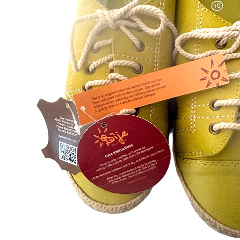 Dije California Princeton Lace-up Leather Shoes in yellow, 9.5/10 - Picture 5 of 7